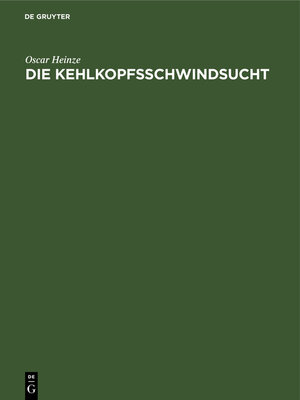 cover image of Die Kehlkopfsschwindsucht